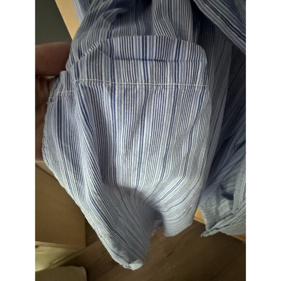 Polo Ralph Lauren Robe Size L / XL Striped Belted Lounge Cotton Prep Blue Pony - Picture 4 of 6